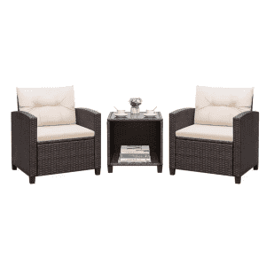 Tozey 3-Piece Wicker Patio Conversation Set: $154.99 Tozey 3-Piece Wicker Patio Conversation Set: $154.99