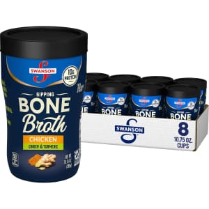 Swanson Sipping Chicken Bone Broth w/ Ginger & Turmeric 8-Pack: $14 via Sub & Save