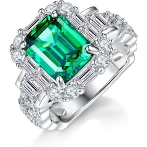 The Sparkle Sign Lab Emerald 3 Carat 925 Silver Ring: $124.50 The Sparkle Sign Lab Emerald 3 Carat 925 Silver Ring: $124.50