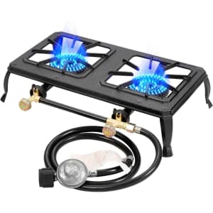 Vivicreate Cast Iron Double Burner Propane Gas Stove: $25.49