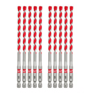 Milwaukee 1/4" Carbide Hammer Drill Bits 10-Pack: $21