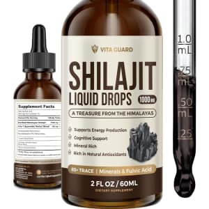 1,000mg Himalayan Shilajit Liquid Drops 2-oz. Bottle: $11.48