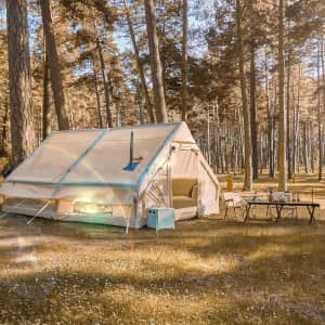 129-Square Foot Inflatable Camping Tent with Stove Jack: $295 129-Square Foot Inflatable Camping Tent with Stove Jack: $295