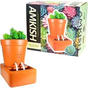 Amkish Self-Watering Smiley Face Planter Pot: $11.33