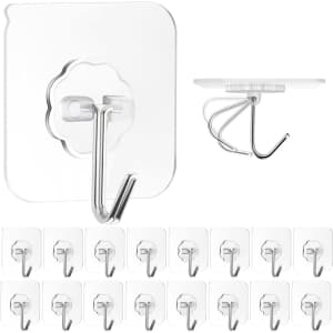Adhesive 22-lbs. Capacity Wall Hooks 6-Pack: $6.18