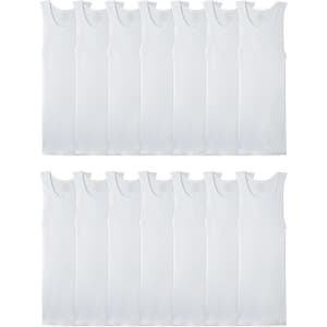 Fruit of the Loom Men's Tank A-Shirt 14-Pack (XL only): $19