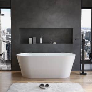 Wellfor Oval Freestanding Soaking Bathtub: $625