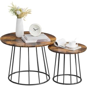 Vasagle Round Coffee Table 2-Piece Set: $31