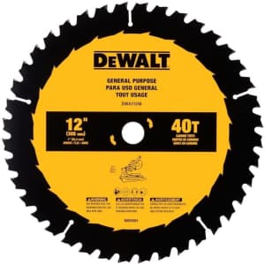 DeWalt 12" 40T General Purpose Saw Blade: $21.50