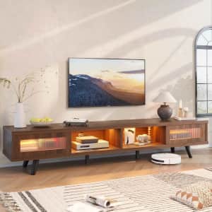 Bestier 70" LED Modern Low Profile TV Console with Storage: $161.24