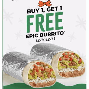 Del Taco Epic Burrito: Buy one get one free