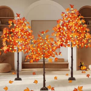 EEW Pre-Lit Artificial Maple Tree 3-Pack: $55.99