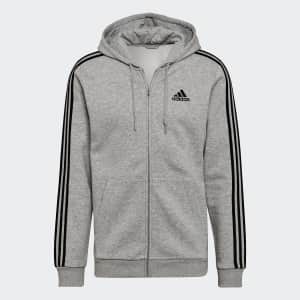 adidas Men's Essentials Fleece 3-Stripes Full-Zip Hoodie: $23