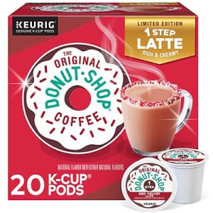 The Original Donut Shop One-Step Red Velvet Latte Keurig K-Cup 20-Count Pods: $7.99 The Original Donut Shop One-Step Red Velvet Latte Keurig K-Cup 20-Count Pods: $7.99