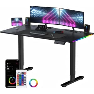 GTPLAYER RGB Height Adjustable Gaming Desk: $98.99