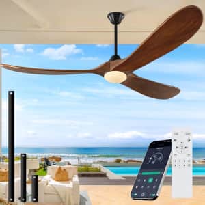 60" Outdoor Ceiling Fan with Light and Smart Control: $147.30