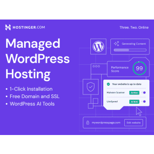 Hostinger Premium Web Hosting for Managed WordPress: 2-Year Subscription: $70