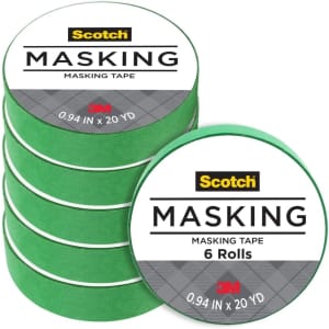 Scotch 0.94" x 20-Yard Masking Tape Roll 6-Pack: $4.49