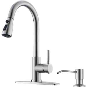 Kitchen Sink Faucet with Soap Dispenser: $64