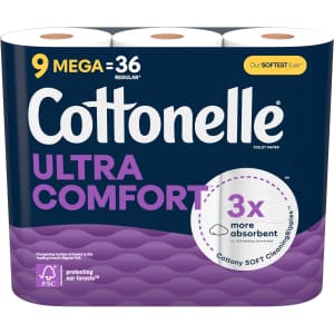 Cottonelle Ultra Comfort Toilet Paper 9-Pack: $9.50 via Sub & Save