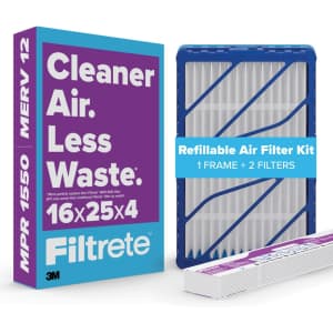 Filtrete 16x25x4 Refillable Air Filter Starter Kit: $55