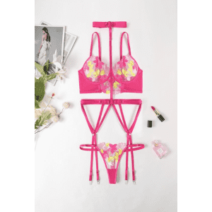Avidlove Floral Lace Lingerie Set with Garter Belt: $5.99