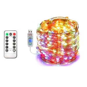 40-Foot LED Waterproof String Lights w/ Remote: $7.99