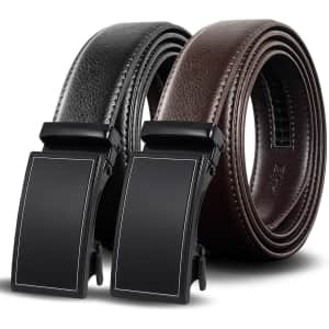 Men's Ratchet Leather Belts 2-Pack: $14.99 Men's Ratchet Leather Belts 2-Pack: $14.99