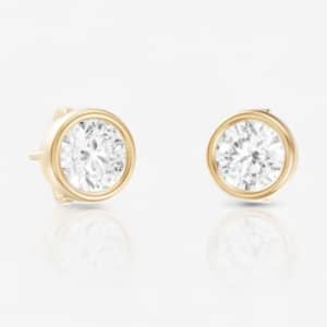 0.25-tcw Round Lab-Grown Diamond Bezel Set Solitaire Stud Earrings: $287