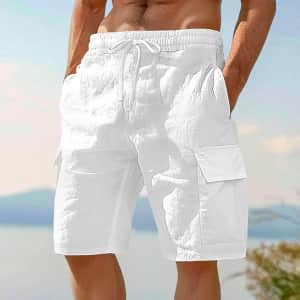 Men's Cargo Linen Shorts: 2 for $14