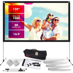 Pyle 120" Portable Projector Screen and Stand: $41