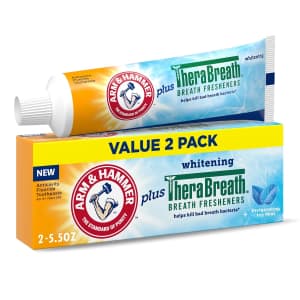 Arm & Hammer TheraBreath Breath Fresheners Toothpaste 2-Pack: $6 via Sub. & Save