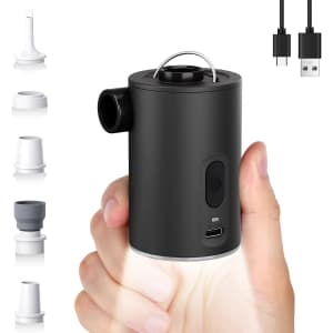 1,600mAh Portable Mini Air Pump with Camping Light: $7.49