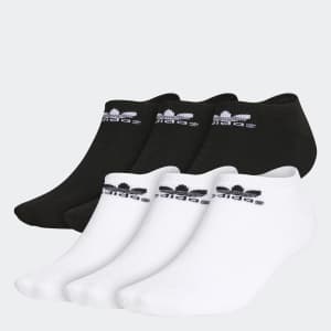 adidas Men's Trefoil No-Show Socks 6-Pair Pack: $9