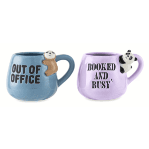 Thyme & Table Sloth Out of Office and Booked and Busy Panada Mugs: $3