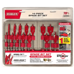 Diablo High Speed 14pc Steel Spade Bit Set With Pouch: $13