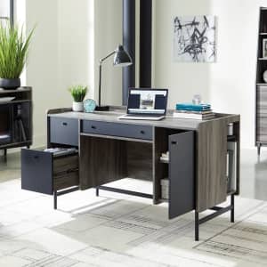 Sauder Harvey Park Double Pedestal Home Office Desk with Storage: $139 Sauder Harvey Park Double Pedestal Home Office Desk with Storage: $139