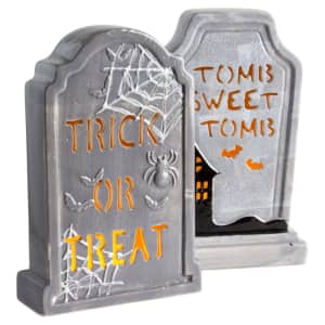 Mr. Halloween 10" Ceramic LED Tombstone with Timer: $12 Mr. Halloween 10" Ceramic LED Tombstone with Timer: $12