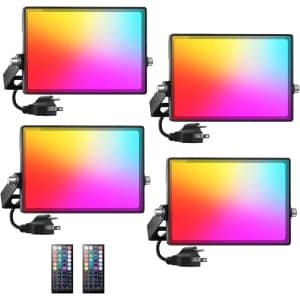 20W RGB LED Flood Light 4-Pack: $35 w/ Prime