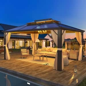 Erommy 13 x 10-Foot Aluminum Patio Hardtop Gazebo: $498