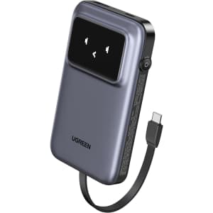 Ugreen Uno 10,000mAh 30W Portable Power Bank w/ Built-In USB-C Cable: $36.99