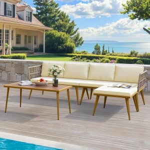 Yitahome 4-Piece Rattan Patio Furniture Set: $171