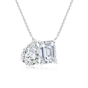 AGI-Certified Lab-Grown Emerald & Diamond Pendant in 14K White Gold: From $600
