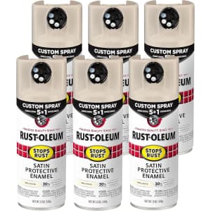 Rust-Oleum Stops Rust White Satin Protective Enamel Spray 6-Pack: $25 Rust-Oleum Stops Rust White Satin Protective Enamel Spray 6-Pack: $25