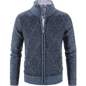 VtuAOL Men's Full-Zip Casual Cardigan Sweater: From $13