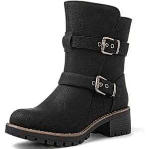 Globalwin Women's Faux Fur Combat Boots: $15.99