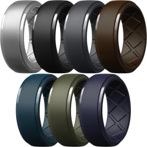 Egnaro Men's 10mm Silicone Rings Multi-Packs: From $2.87
