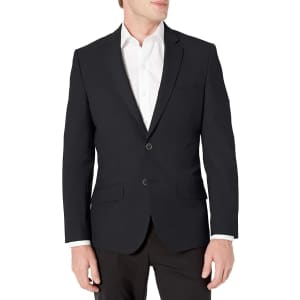 Amazon Essentials Men's Long-Sleeve Button-Front Slim-Fit Stretch Blazer (sizes 38 and 42): $35 Amazon Essentials Men's Long-Sleeve Button-Front Slim-Fit Stretch Blazer (sizes 38 and 42): $35