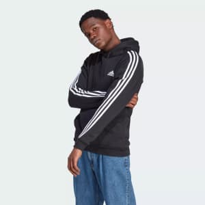 adidas Men's Essentials Fleece 3-Stripes Full-Zip Hoodie: $16