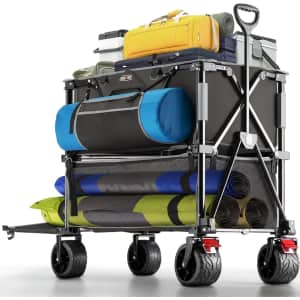 Overmont 400L Foldable Double Decker Wagon: $120 Overmont 400L Foldable Double Decker Wagon: $120